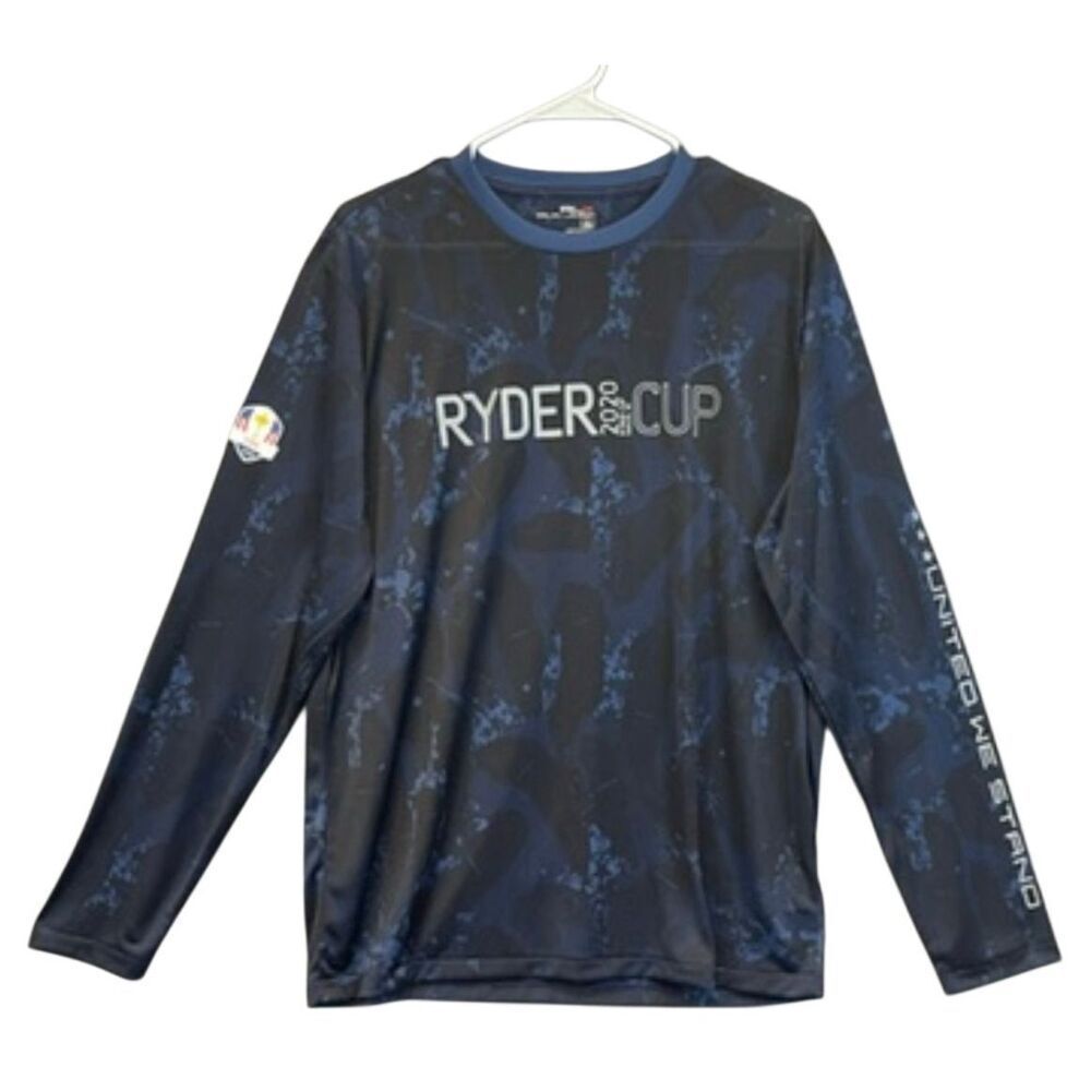 RLX RALPH LAUREN Men Long Sleeve Performance Shirt M Navy Ryder Cup Golfcore NEW